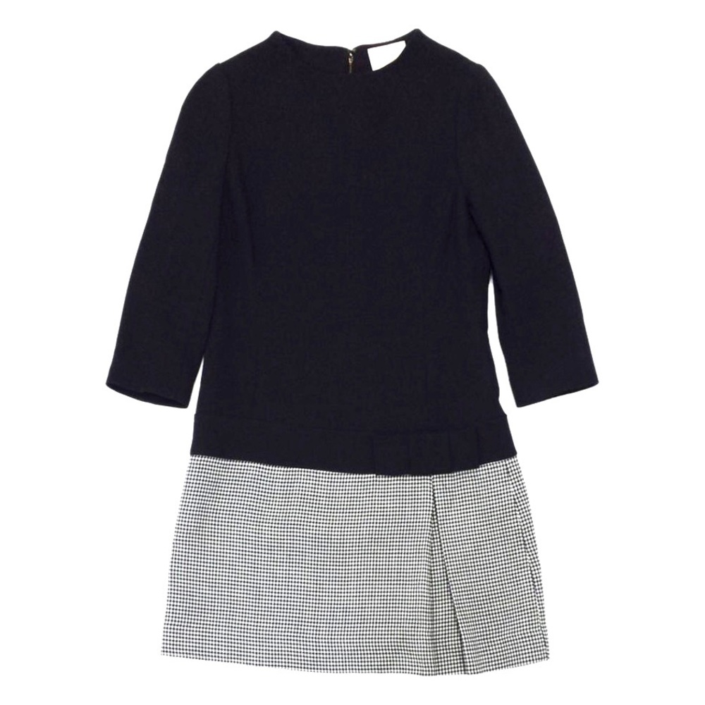 Kate Spade Black Houndstooth Drop Waist Mini Dress